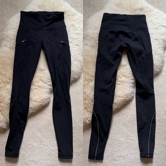 Lululemon Cadence Crusher Tights Black Stretch Compression Leggings 2 - Picture 2 of 10